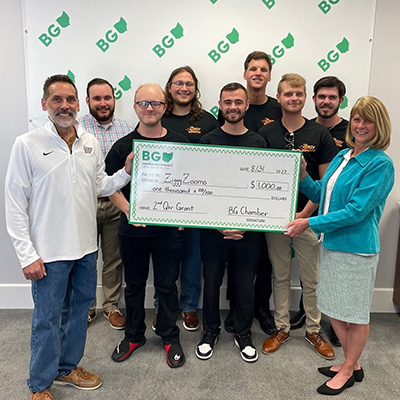 The ZiggyZooms team receiving a grant from Bowling Green State University