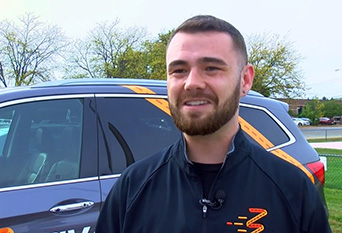 Cameron Parke being interviewed